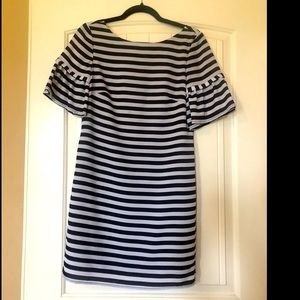 Gianni Bini black and white striped mini dress